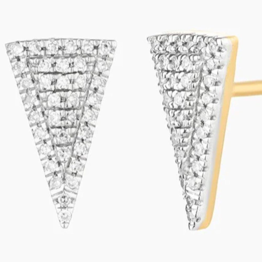 Diamond Triangle Stud Earrings